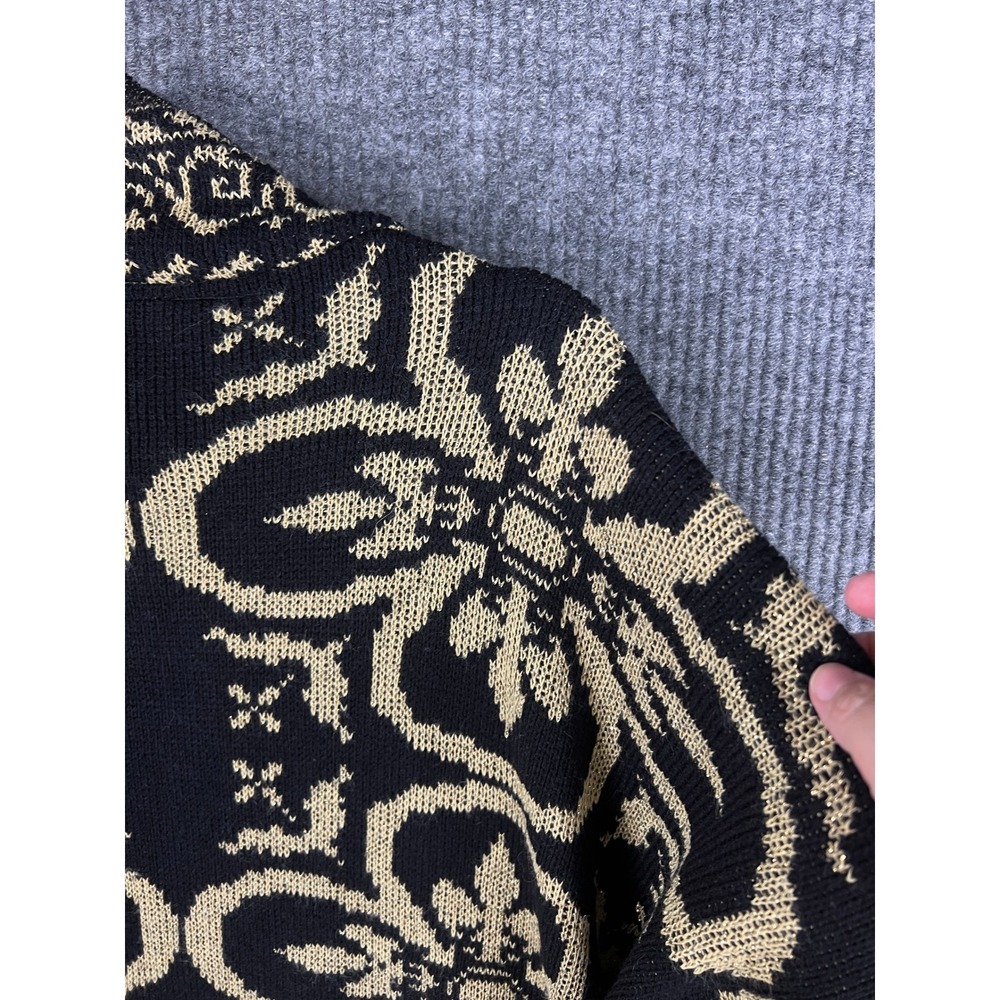 90s Old Money Tapestry Cardigan 2X Oversized Preppy Quiet Luxury Knit Domani - Picture 8 of 9